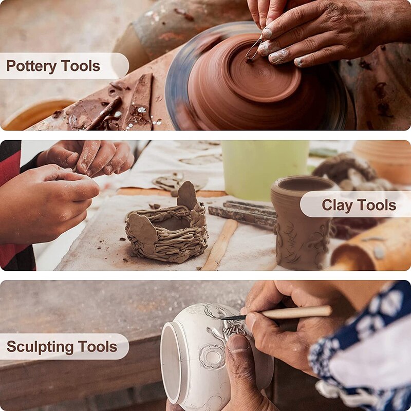 Clay Tools,12PCS Pottery Clay Sculpting Tool Set
