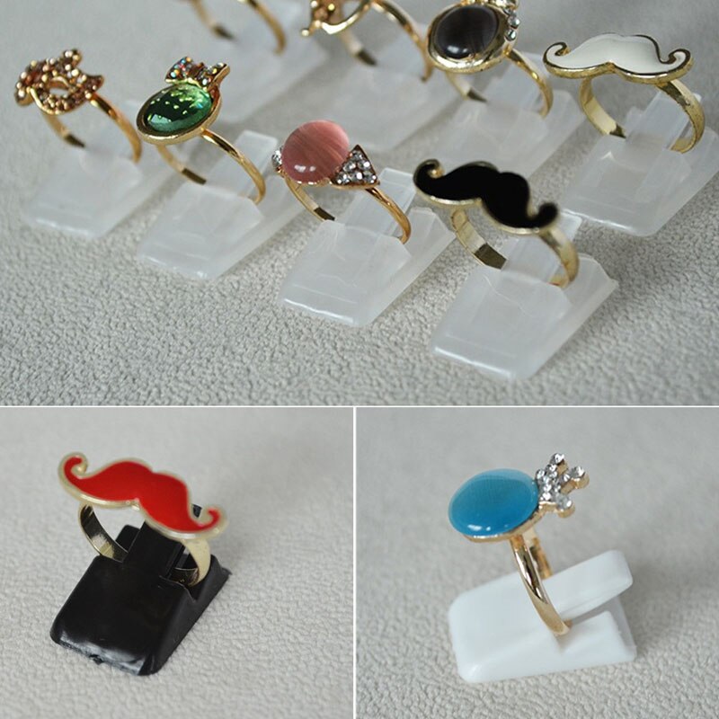 10Pcs Ring Show Plastic Frosted Sieraden Displays Houder Decoratie Stand B36D