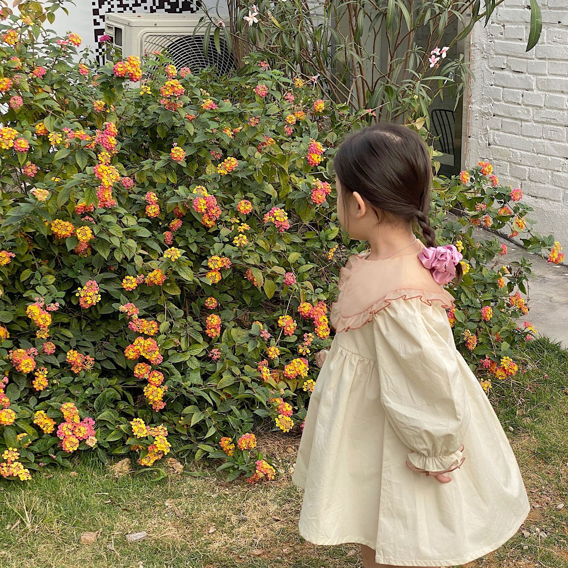 Robe coréenne pour enfants, vêtement d&#39;été à revers large, collection printemps 2022