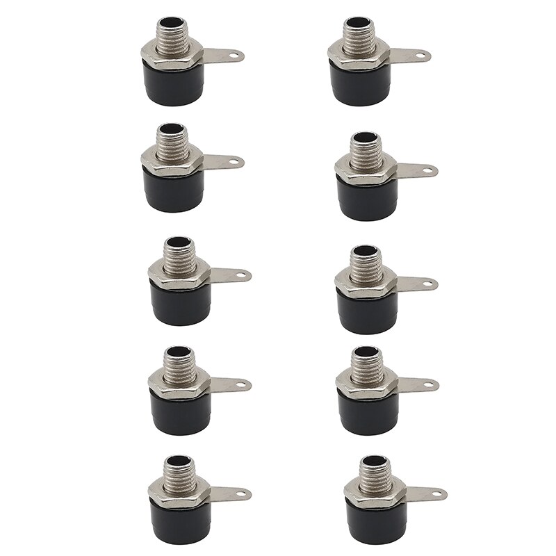 10Pcs Black Red 4mm Banana Female Socket Jack Binding Post Nut Connector 4mm Banana Plug Adapter: Black 10Pcs