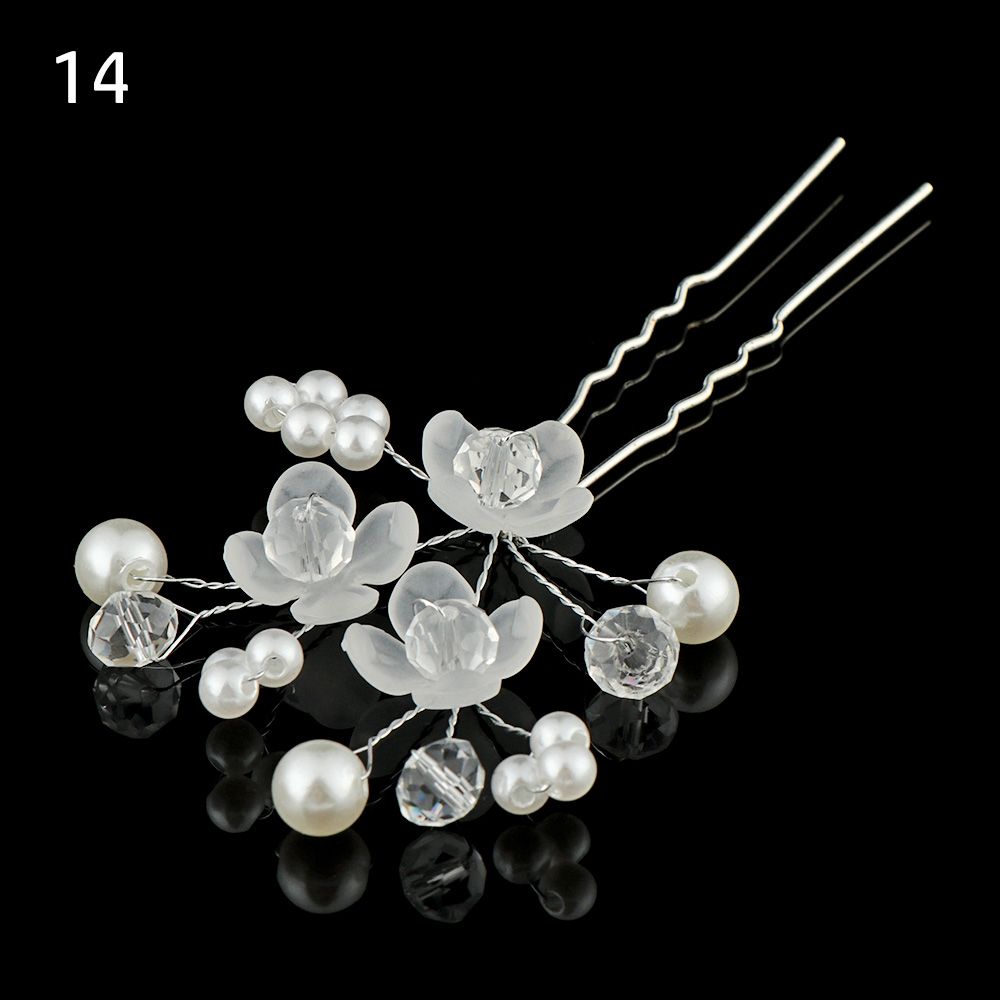 1 Stuks Bruids U-Vormige Pin Metalen Barrette Clip Haarspelden Strass Parel Vrouwen Haaraccessoires Bruiloft Kapsel Tools: Army Green