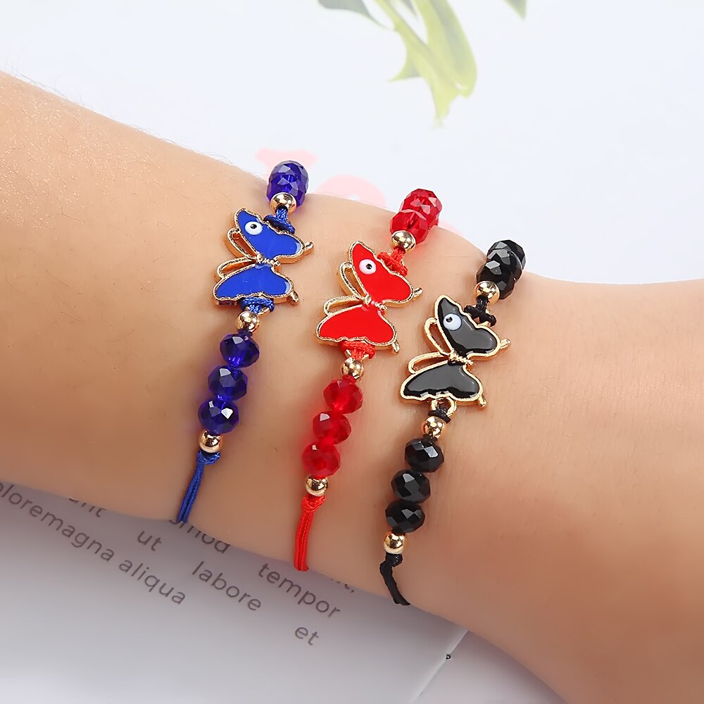 Frauen Männer 12 teile/satz Schmetterling Reize Samen Perlen Armbinde Einstellbar Seil Kette Fußkettchen Mädchen freundlicher Schmuck