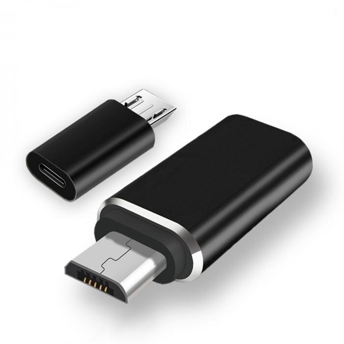 Micro usb macho para tipo c fêmea adaptador usb tipo c carregamento conversor de transferência de dados para samsung oppo huawei meizu xiaomi lenovo: Black