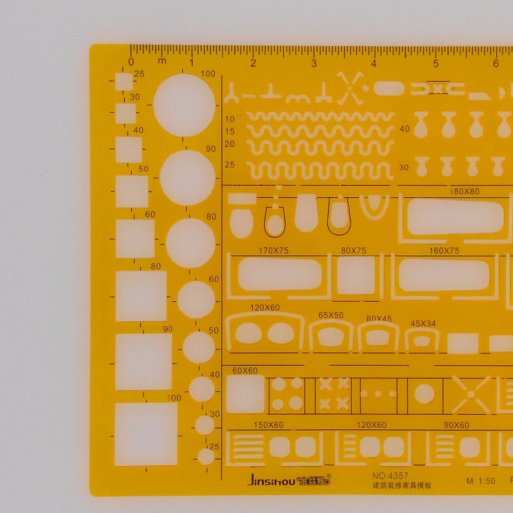 1:50 Architecture Decoration Furniture Symbols Drawing Drafting Template Stencil No 4357