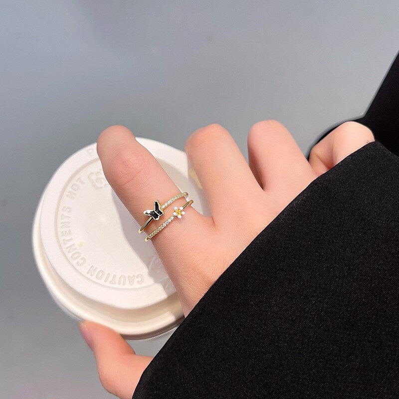 luxe nana bijoux de corps ring mariage bagues accessoires vintage femme bijoux femme bague femme Bague en forme de papillon pour femme, accessoire de , bijou polyvalent quotidien, Vintage, mariage: 6