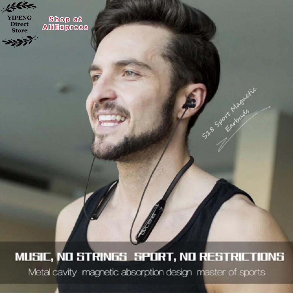 OVLENG S18 Wireless Bluetooth Earphones Sport Neckband Magnetic Earbuds Microphone Handsfree Stereo Bass Waterproof Earphone