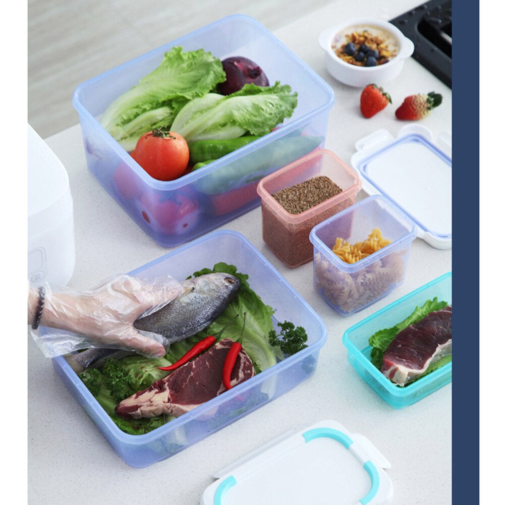 300-6500ml Refrigerator Food Storage Containers With Drainer Kitchen Storage Vegetable Fruit Fresh Box Organizer With Lid