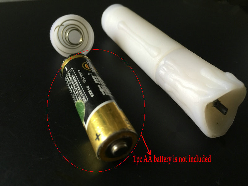 mini Battery powerd 4.5"(H) Burnt wick melted dipped candle Drip Ivory LED Taper tealight Wedding Home Church Party Decor-10.6CM