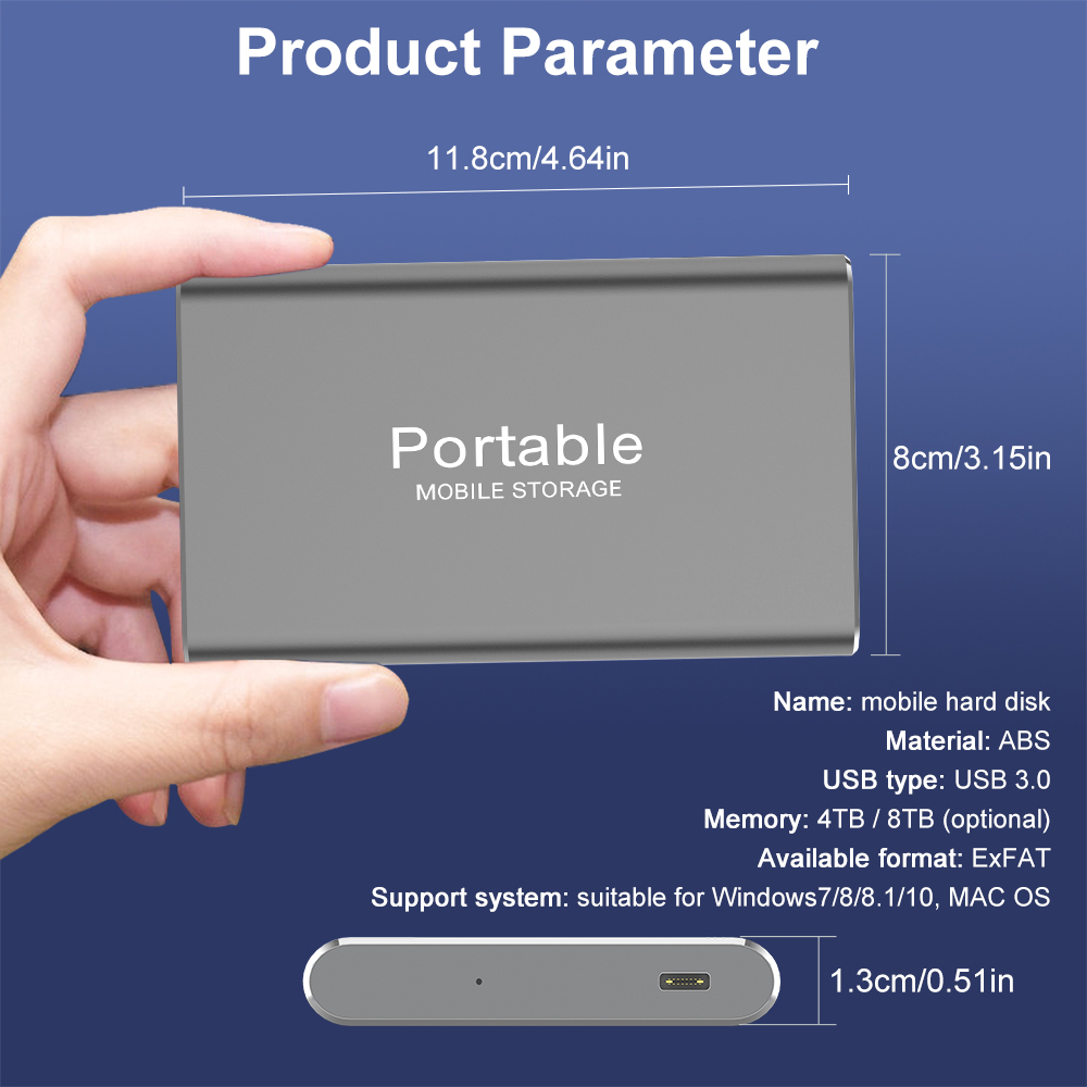 Z20 Mobile Hard Disk External Storage SSD Hard Drive Solid State 2/4/8TB USB 3.0 Mobile Hard Drive