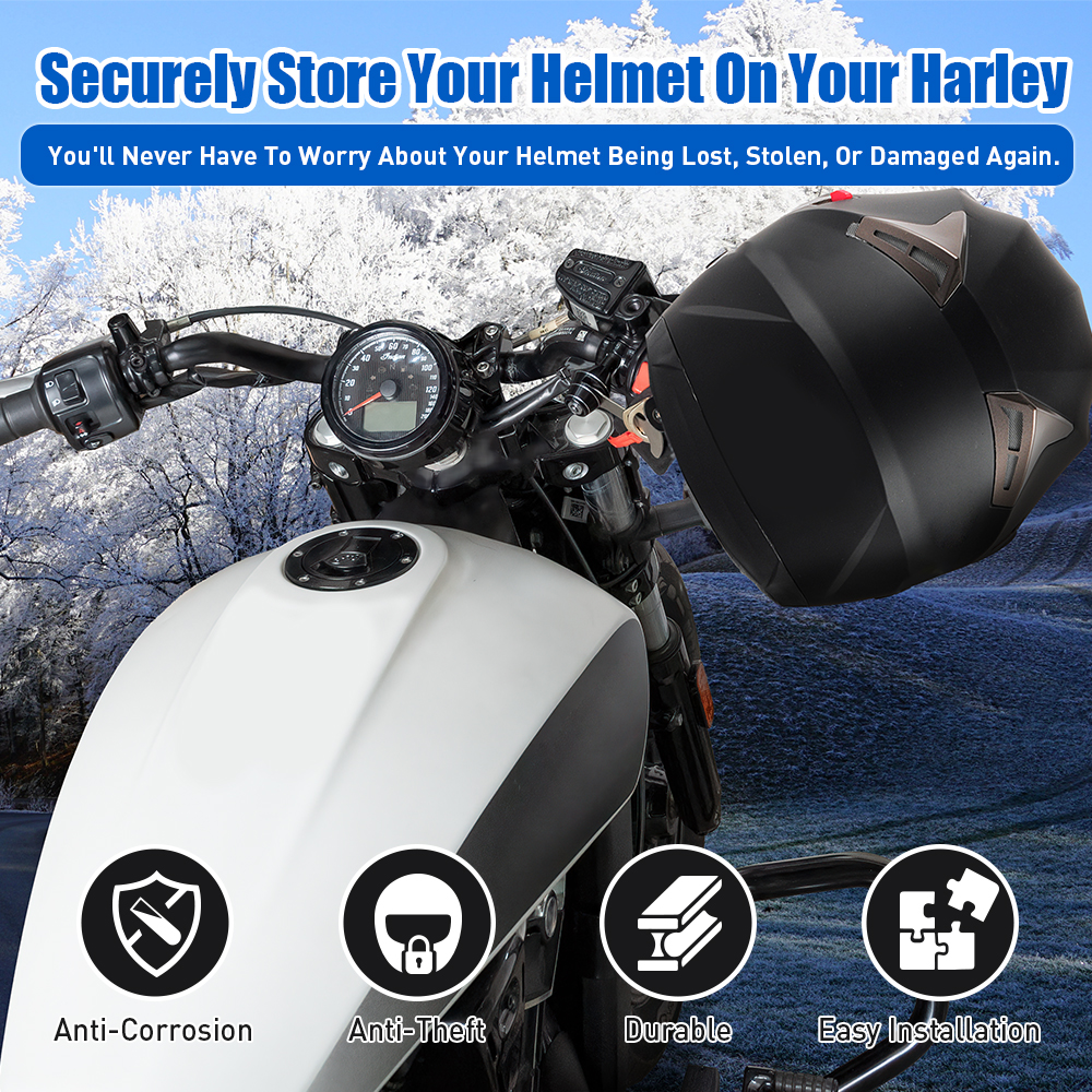 Handlebar Helmet Lock Heavy Duty CNC Aluminum Anti Theft Helmet Security Lock for Indian Motorcycle Accessories