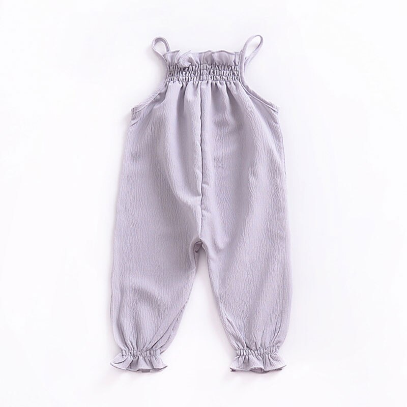 Zomer Mode Peuter Baby Meisje Kleding Zomer Mouwloze Effen Kleur Linnen Katoenen Romper Kinderen Jumpsuit Kleding Voor Jongens