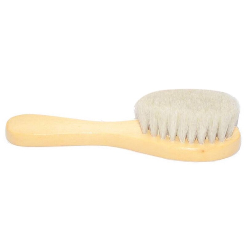 Natural Wooden Handle Soft Press Baby Hairbrush and Super Soft Goat Hair Suitable for Newborns and Children&#39;s Natural Wooden Han