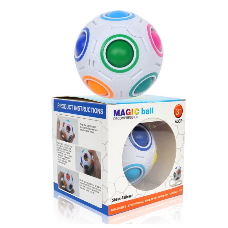 Top 7CM Decompression Ball Magic Ball Rainbow Football Summon Ball Finger Toy Child Adult Christmas