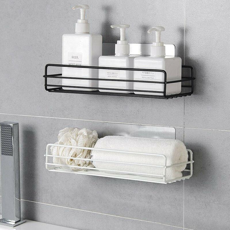 Soporte para champú adhesivo de Gel de ducha de acero inoxidable óxido, estante de almacenamiento de pared de baño, organizador, cesta de succión