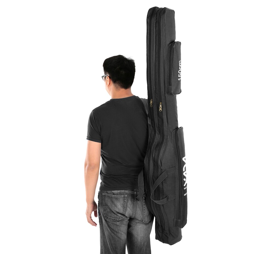 Lixada Portable Folding Fishing Rod Reel Bag Fishing Pole Gear Tool Carry Case Carrier Travel Bag 80/100/130/150cm Fishing Bag