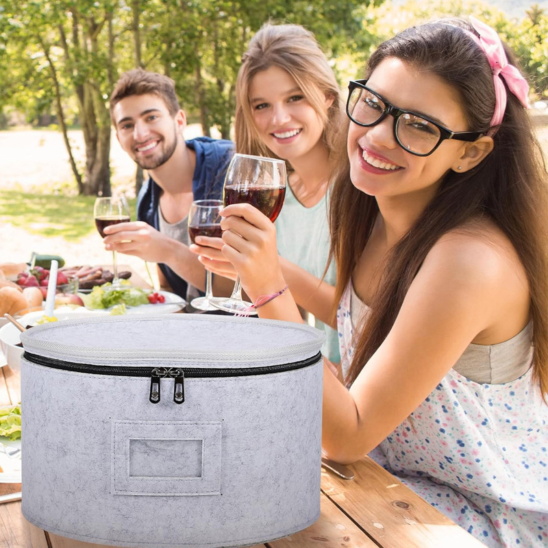 1Pc Vilt Opbergtas Glazen Bekerrek Kookplaat Soep Lepeldoos Afwasstofhouder Reis Keukenaccessoires Plank Organizer