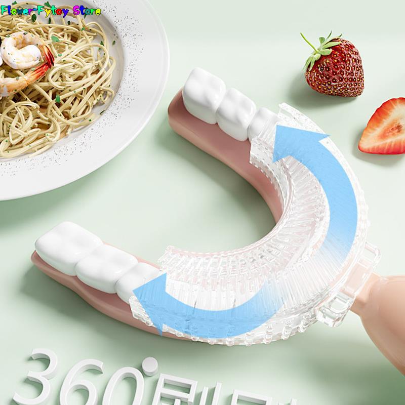 1PC spazzolino da denti per bambini a forma di U 360 ° spazzolino da denti per bambini cura dei denti per la pulizia dei denti spazzolino da denti per bambini spazzola per bambini cura dentale