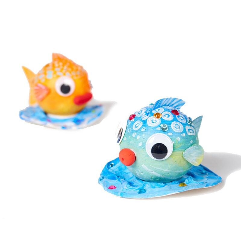 Bubble Fish DIY Craft Kit Foam Ball Painting Drawing Tools Educational Toys R7RB
