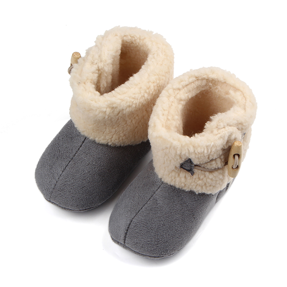 Bobora Winter Baby Jongen Meisje Zachte Zool Claxon Eerste Walker Peuter Pluche Fleece Schoenen 0-18M Pasgeboren suède Snowboots: H / 0-6 months