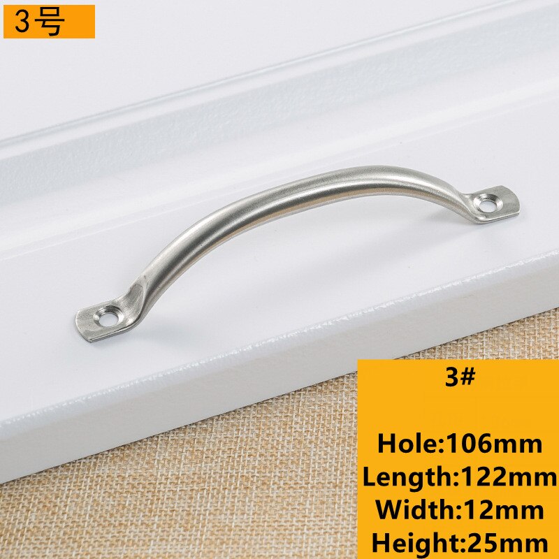 Stainless Steel Door Handles Cupboard Knob Silver Drawer Pulls Kitchen Cabinet Knobs 63mm 79mm 104mm 125mm Old Style: Hole Pitch 106mm