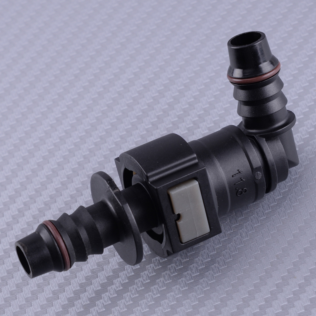DWCX-conector macho de liberación rápida, 11,8 MM, SAE y hembra, codo de 3/8 "y 10MM, para línea de combustible de nailon, acoplador de manguera de goma
