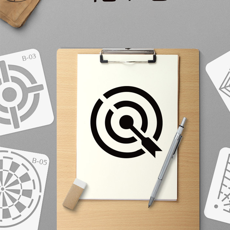 8 Pcs Bullseye Mandala Painting Template Stencils Drawing Stencils Painting And Decor Bullet Journal Supplies
