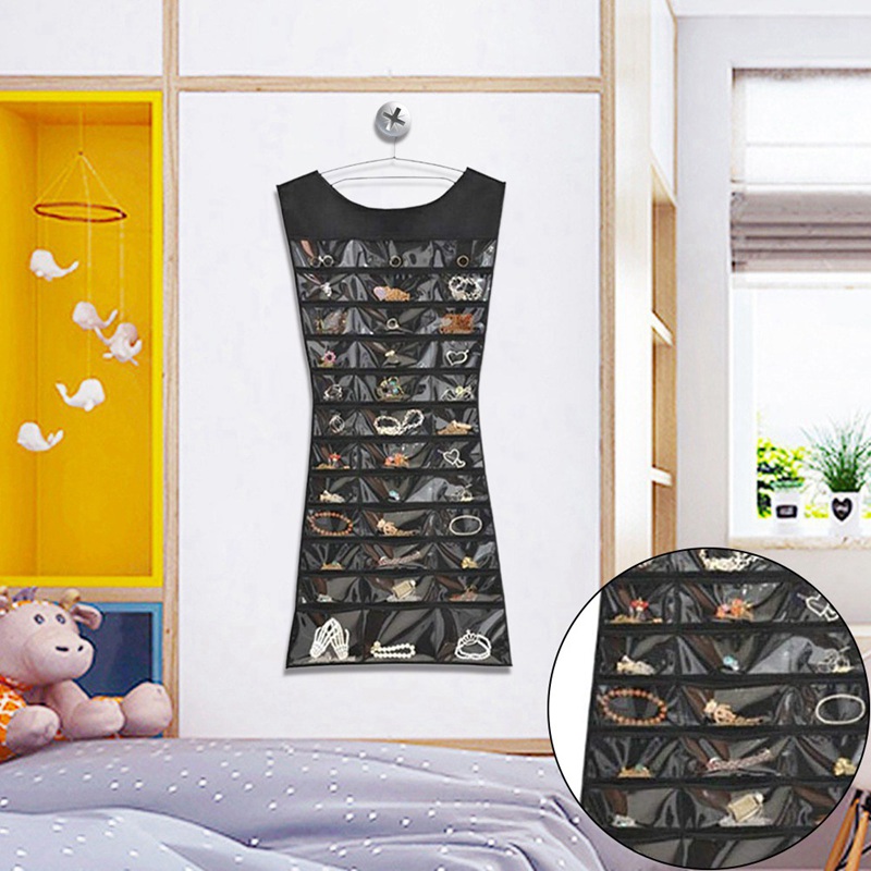 Creatieve Multi-Cell Sieraden Opbergtas Sokken Bh Ondergoed Rektas Creatieve Doorzichtige Hangende Tas Hanger Sieraden Organizer