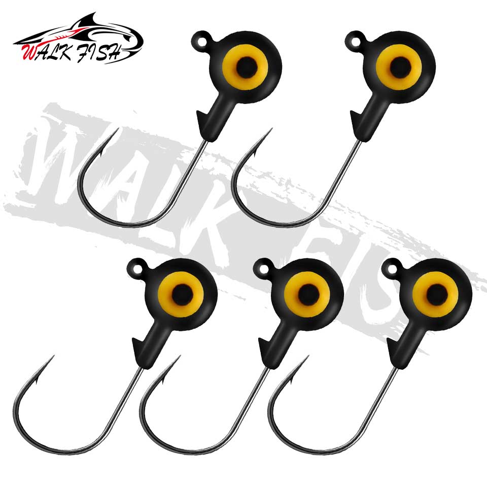 WALK FISH 5 Stück Jig-Kopf-Angelhaken, 1,75 g, 3,5 g Angelhaken, Bleikopf, Jig-Köder, harter Köder, weicher Wurm, Jighaken für weichen Wurm: 11 / Burgunderrot
