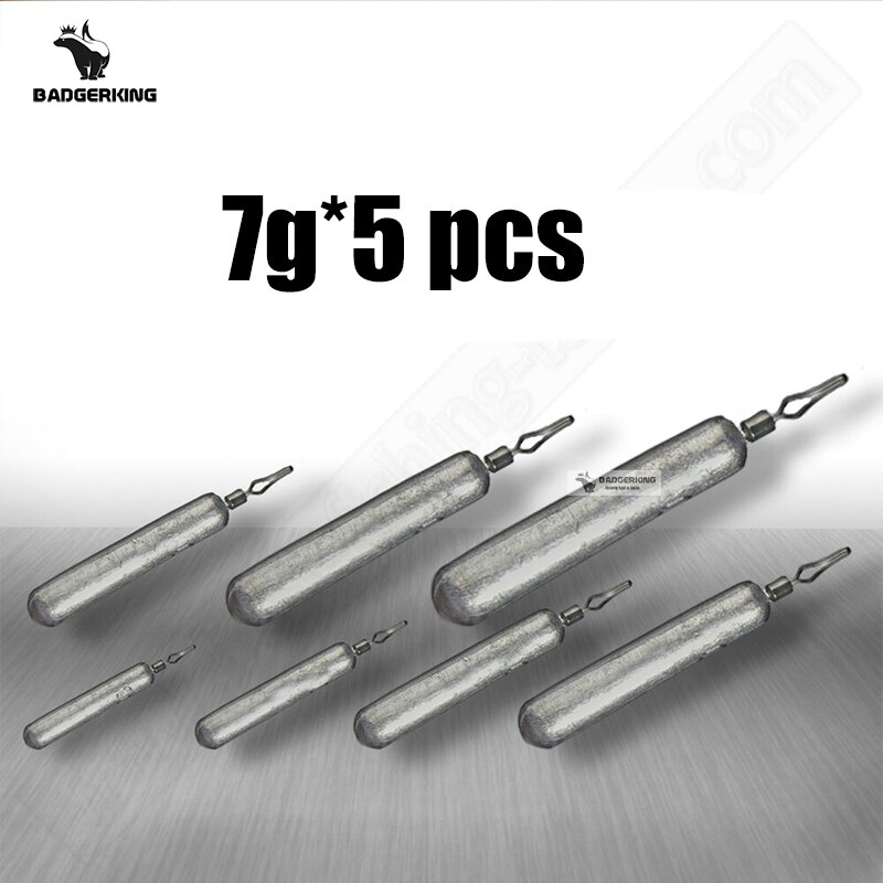 Finess cylinderform koppar dropshot vikt sänke 3.5g 5g 7g 10g 14g 20g blyhagel sänka fiskevikter för fiske: Bly 7g 