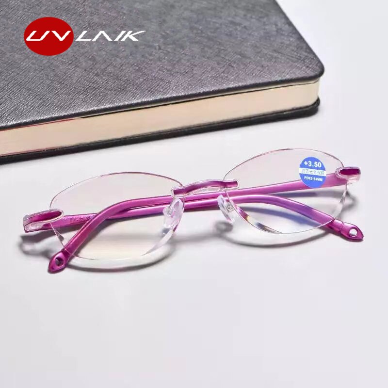 Lunettes De Lecture Sans Monture Beautyfeii - Anti-lumière Bleue - Verres Bifocaux Ultralégers - Doré Ou Argenté - Étui Inclus