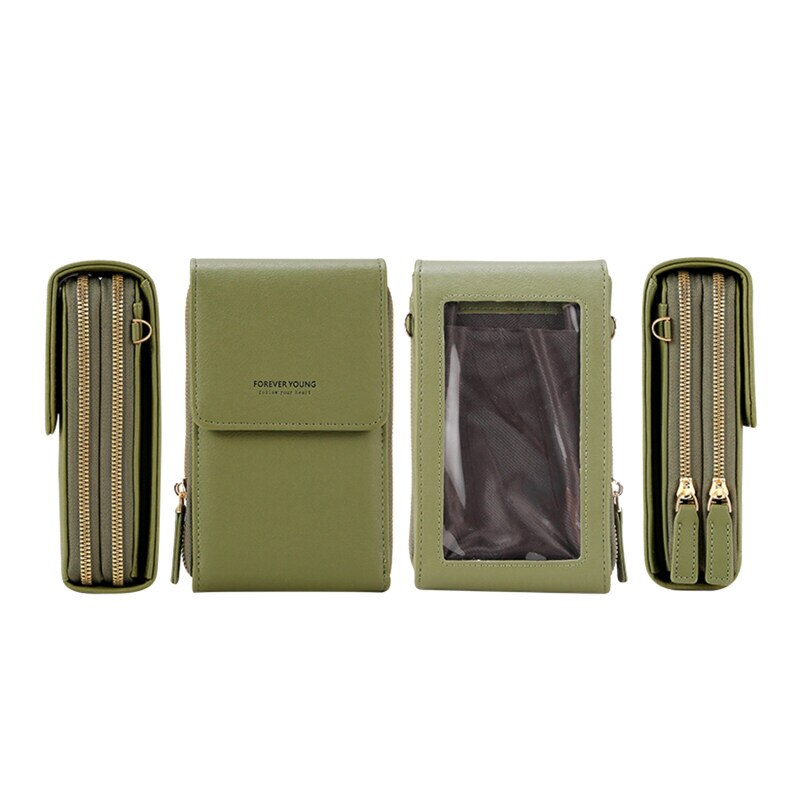 Modus Winkel Universele Multifunctionele Pu Lederen Mini Mobiele Telefoon Bag Pouch/Portemonnee Met Schouderband En Metalen Knop