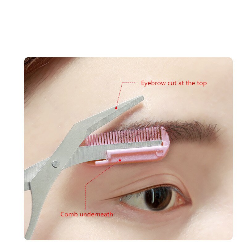 Trymer robić brwi nożycowy z grzebieniem depilacja twarzy pielęgnacja golarka golarka akcesoria robić makijażu kosmetycznego oko brew kształtownik