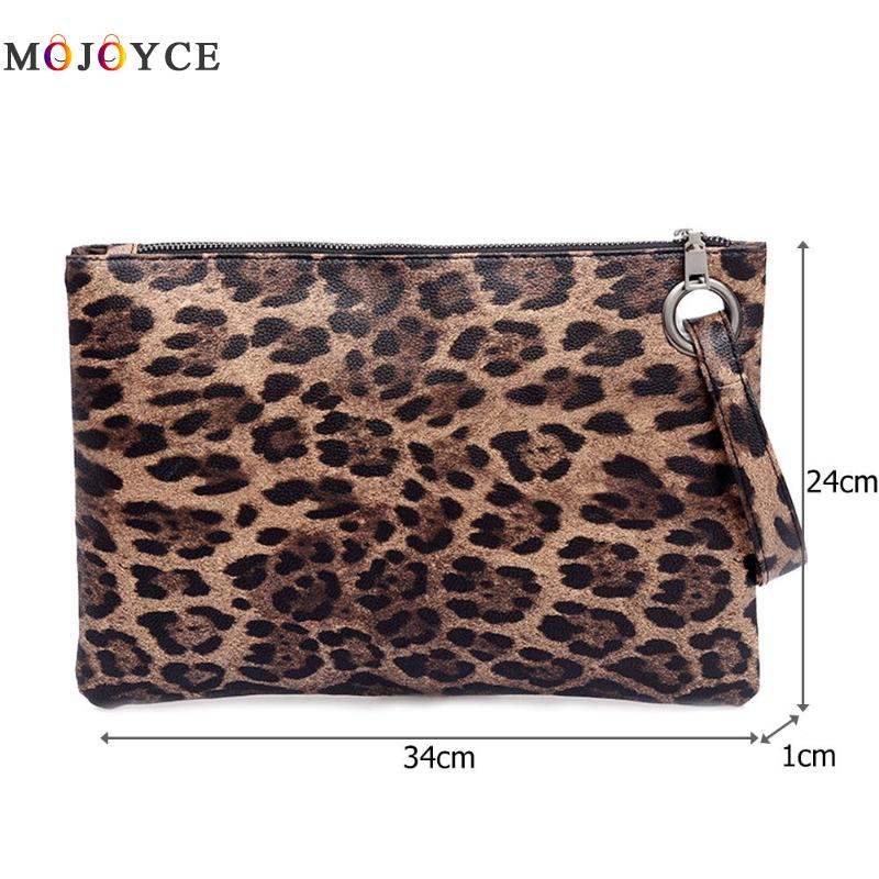 Léopard imprimé Portable voyage pochette sac à main femmes fermeture éclair bracelets sacs en cuir PU sac à main