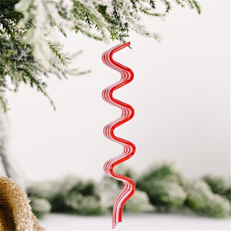 Christmas Decorations Red And White Candy Pendant Plastic Lollipop Hanging Simulated Candy Имитация конфет