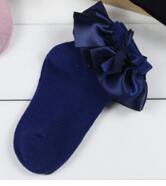 Calcetines de encaje de algodón para bebé y niña, medias cortas de princesa, botines finos de Corea del Sur, de mariposa y princesa: blue Satin / 4 to 6 year