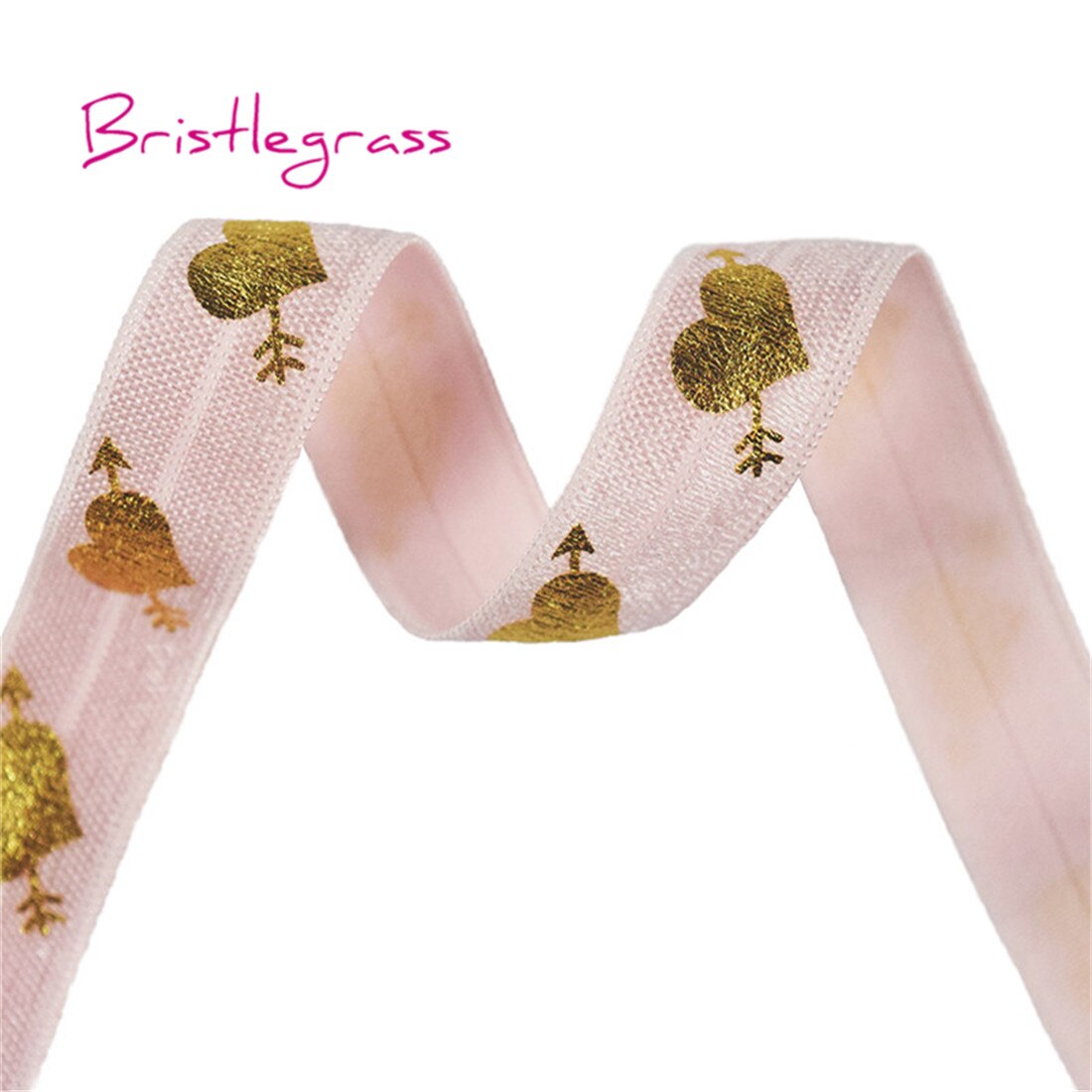 Bristlegrass 5 yard 5/8 " 15mm cupido's pijl liefdeshart folie print vouw elastieken foe spandex band haarelastiek tutu jurk naaien