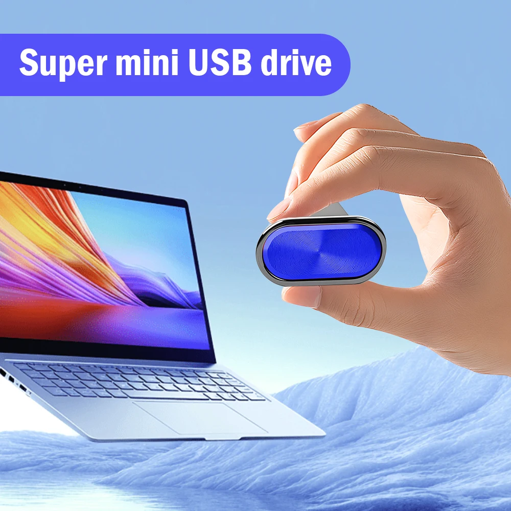 Super mini usb-flashdrives, 128gb metalen pendrives, 64gb waterdichte geheugensticks , 32gb rode, blauwe en zilveren pendrives , 16gb met echte capaciteit