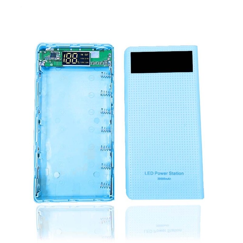 Dual USB 7x 18650 Battery DIY Power Bank Box Holder For Mobile Phone Tablet PC 45BA