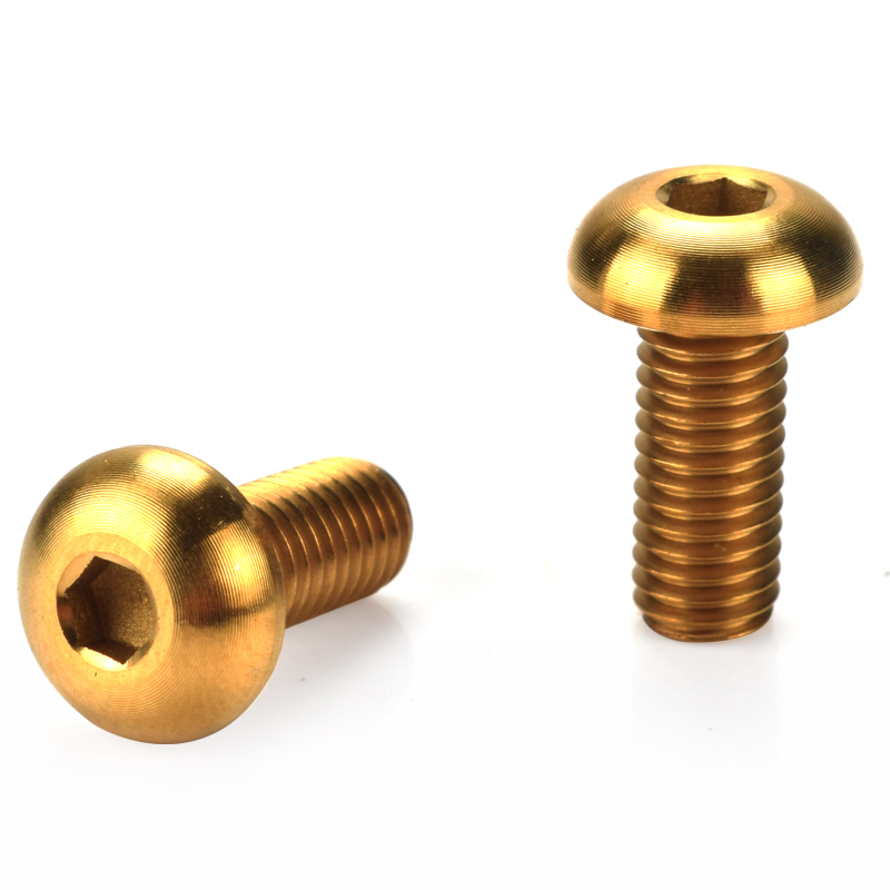 Soporte de botella de aleación de titanio para bicicleta, tornillos de aleación de titanio para ciclismo de montaña y carretera, de M5 x 12mm, de colores: 2pcs Gold