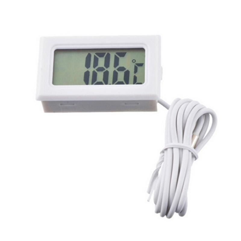 Mini LCD Digital Thermometer Indoor Convenient Temperature Sensor Aquarium Refrigerator Waterproof Probe Humidity Meter Gauge: black