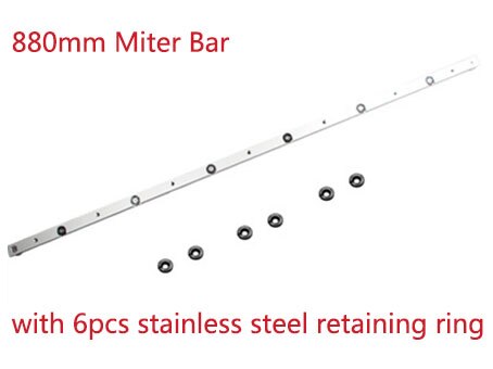 Aluminum alloy T-track groove beveled track and beveled slide and bevel bar slider table saw bevel gauge bar woodworking tool: 880mm Miter Bar