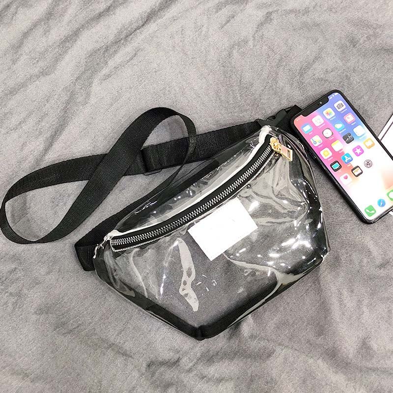 Riñonera de PVC transparente para chicas, bolsa de pecho de viaje impermeable, informal, de plástico, para verano, 030206