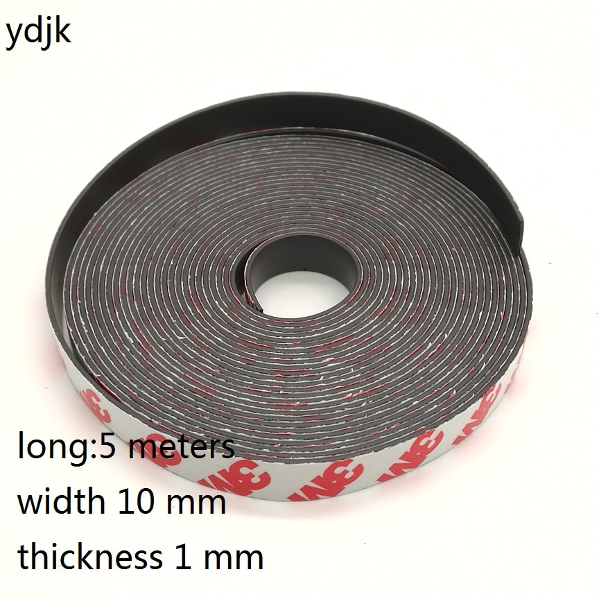 5 Meter/partij Rubber Magneet 10*1 Mm Zelfklevende Flexibele Magnetische Strip Rubber Magneet Tape Breedte 10 Mm Dikte 1 Mm 10X1 Mm