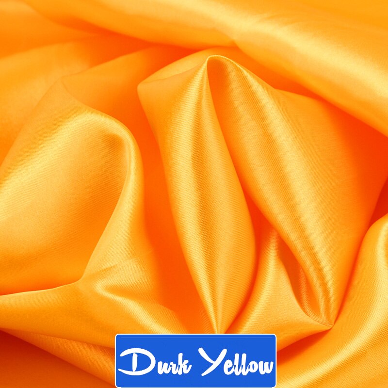 100cm*150cm 16Colors Silks and Satins Fabric Satin Color Butyl Silk Box Lining Lieb Shiny fabrics Clothing Sewing Plain: Dark Yellow