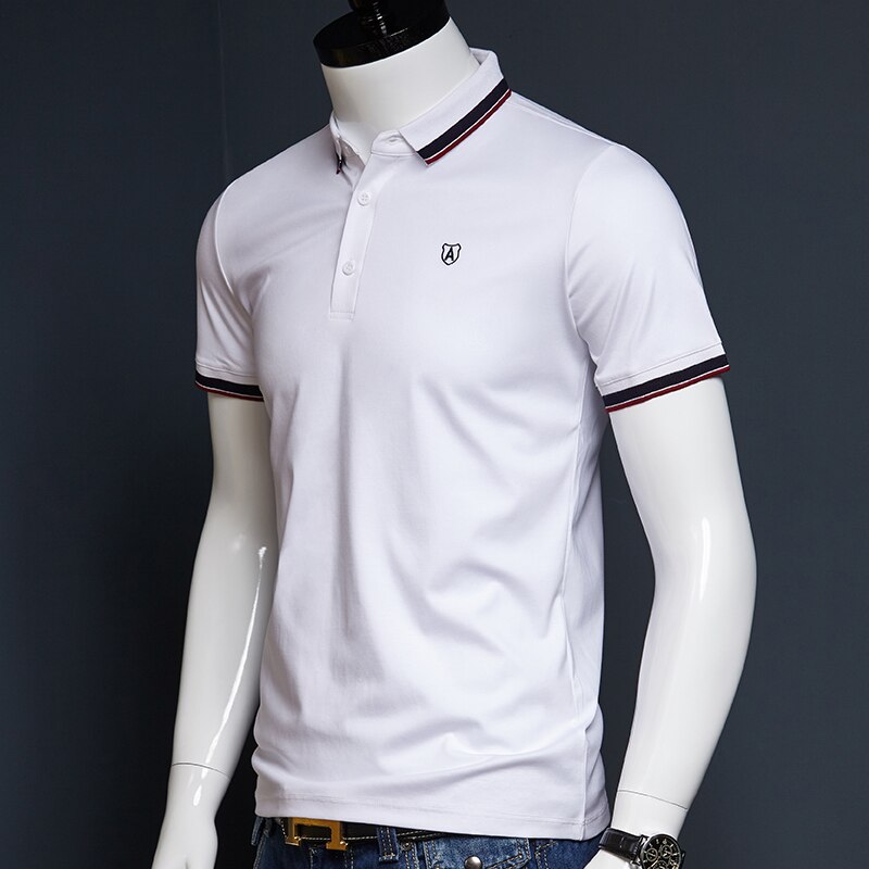 Polo Short Sleeve Polo Shirt Mens White Cotton Polos Clothing Summer Casual Tops