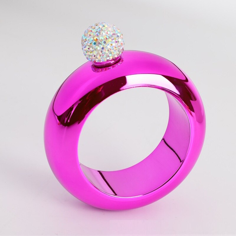 3.5oz armbanden heupfles roestvrij staal alcohol whisky wodka heupfles fles drinkgerei: Rozenrood