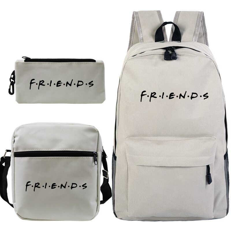 Mochila con estampado de TV Friends para Mujer, bolsa de viaje para ordenador portátil, escolar, para chicas adolescentes, 3 uds.: 10 / backpack