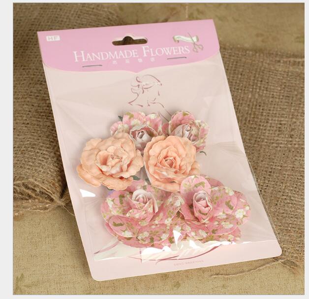 Diy håndlavede blomster pakke 3d smukke papirblomster til kortfremstilling, scrapbog udsmykninger