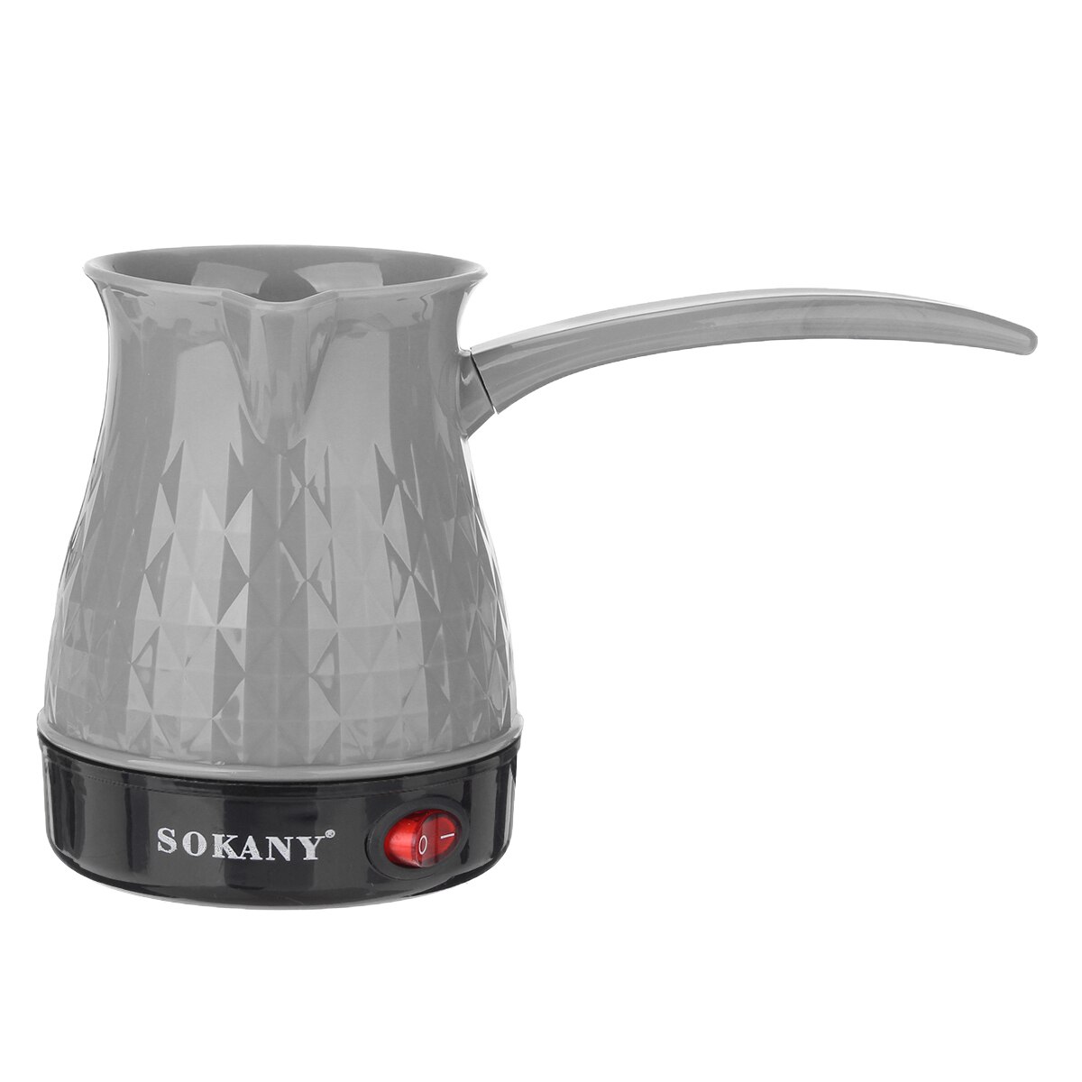 Sokany kaffemaskine elektrisk kaffe percolato kaffekande bærbar espressomaskine hurtig varmebestandig eu-stik vandtæt: Lysegrå