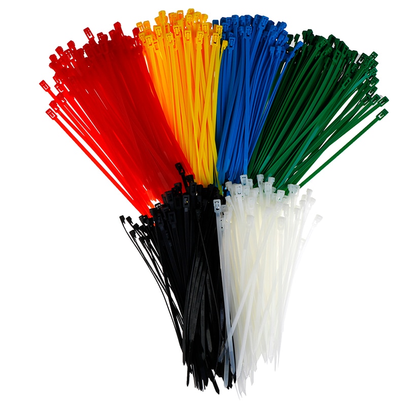 100pcs Self-Lock Cable Ties Plastic Nylon Wire Ties Cable Zip Ties 4.8x200 (mm) Nylon Ties Fasten Loop Cable